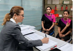 Mock interview and passenger service practice